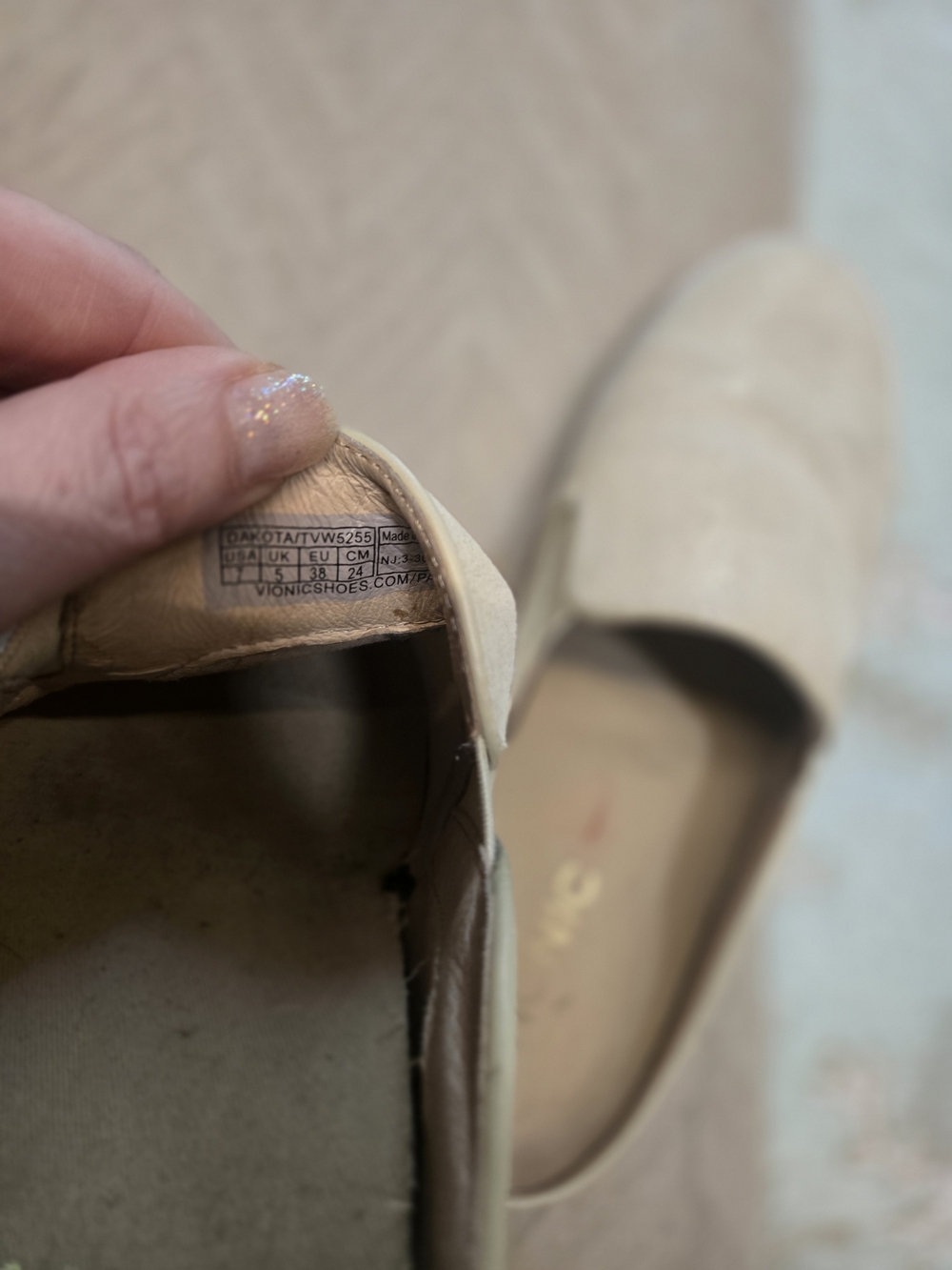 Vionic Slip-On Suede Mule Sneakers in Shimmery Beige 7 - Picture 7 of 10